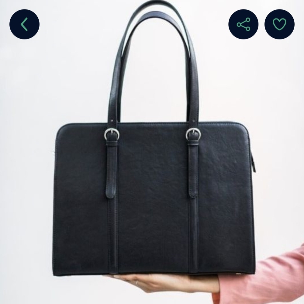 Black Leather Tote with Sleek Design and Versatile Use